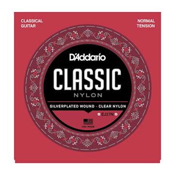 Daddario - ej-27n nylon snarenset normal tension voor klassieke gitaar