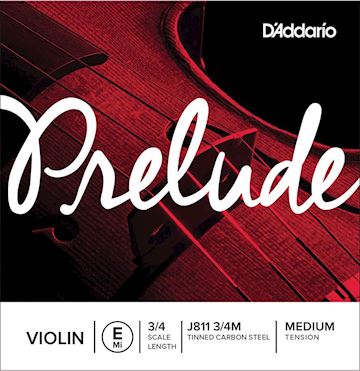 Daddario - j811-34m prelude vioolsnaar e-1 3/4, plain steel