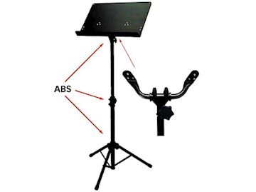 Gewa - orkest lessenaar zwart 67-120cm dicht blad