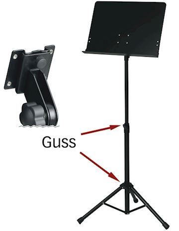 Gewa - orkest lessenaar zwart bsx 750 68-118cm dicht blad