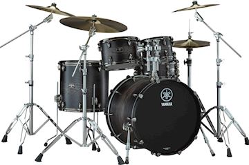 Yamaha - drumstel live custom hybrid oak fusion charcoal sunburst