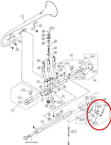 Yamaha - tuning slide water key set tr8335new (also 8345)