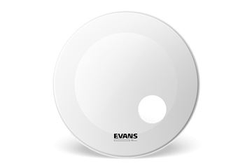 Evans - bd22rgcw eq3 resonant coated white bass drum head, 22 inch