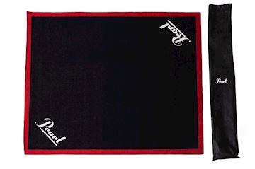 Pearl - ppbrbrlg drum mat, 200cm x 180cm zwart met rode rand