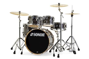 Sonor - drumstel aq1 studio set woodgrain black