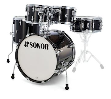 Sonor - drumstel aq2 stage set transparant stain black(tsb) shellset