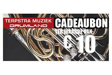 Terpstra muziek drumland - cadeaubon 10 euro blaasinstrument