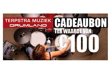 Terpstra muziek drumland - cadeaubon 100 euro drums