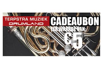 Terpstra muziek drumland - cadeaubon 5 euro blaasinstrument