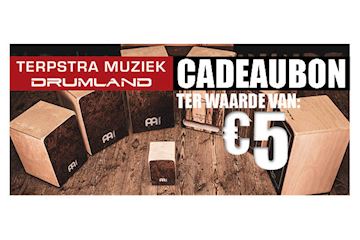 Terpstra muziek drumland - cadeaubon 5 euro percussie