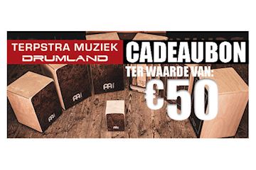 Terpstra muziek drumland - cadeaubon 50 euro percussie