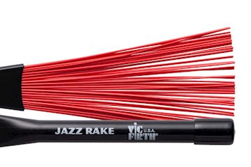 Vic firth - brushes bj jazz rake rood inschuifbaar