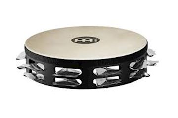 Meinl - stah2s-bk tambourine 2rows steeless steel jingle s-bk