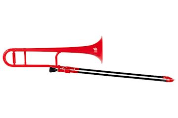 Coolwind - kunststof trombone rood incl. koffer