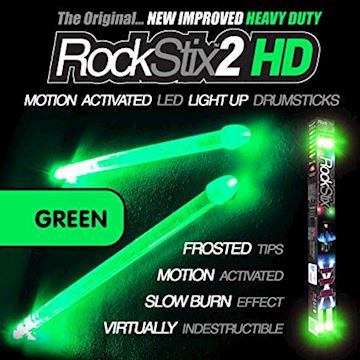Rockstix - led light up sticks green drumstokken