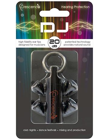 Crescendo - pr-0429 oordoppen dj -20db vlakke demping, zwart