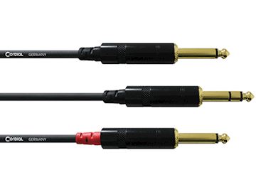 Cordial - cfy1.5vpp splitter kabel - 6,3mm trs jack - 2x ts  jack 1,5m
