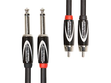 Roland - rcc-10-2r28 dual kabel 6,3mm naar rca (tulp), 3m