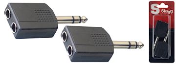 Stagg - 2 stereo m.jack/dual f.jack adaptor (per 2)