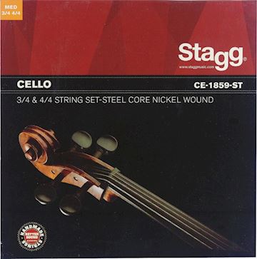 Stagg - ce-1859-st snarenset 4/4 & 3/4 cello,stalen kern met nikkel
