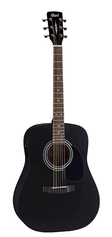 Cort - western gitaar ad810e black satin preamp