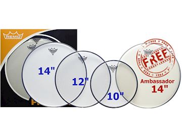Remo - pp-0240-be emperor clear 10", 12", 14" + 14" ambassador
