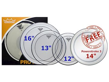 Remo - pp-0312-ps pinstripe clear 12", 13", 16" + 14" powerstroke 3