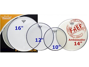 Remo - pp-1860-be emperor clear 10", 12" 16" + 14" ambassador