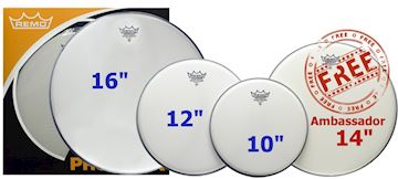 Remo - pp-1880-be emperor coated 10", 12", 16" + 14" ambassador