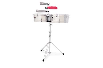 Latin percussion - lp1415-s timbales prestige stainless steel