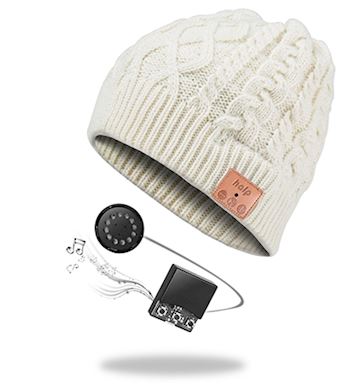 Beanie - bluetooth muts wit vintage