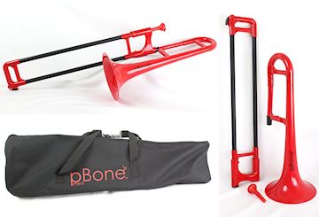 Pbone - kunststof alt trombone rood mini