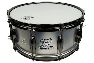 Bone - snaredrum aluminium 14"x6,5" nickel black hardware