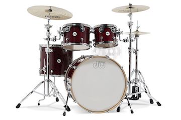 Dw - drumstel design cherry stain lacquer shellset