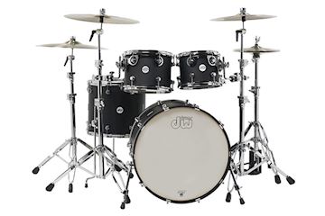 Dw - drumstel design black satin shellset