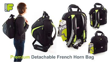 Fusion - premium hoorn gigbag afschoefbare beker zwart/limoen