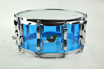 Ludwig - 6,5x14" blue vistalite snare w/ supraphonic snares