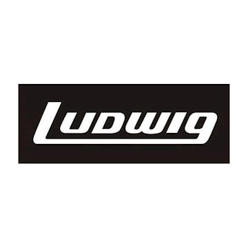Ludwig - p0415w bassdrum block logo sticker white 10"