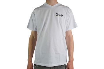 Ludwig - ludwig t-shirt white v-neck/sript logo extra large