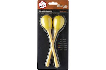 Stagg - egg maracas 45 gram geel 2 stuks